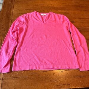Tommy Hilfiger Bright Pink V-Neck Sweater